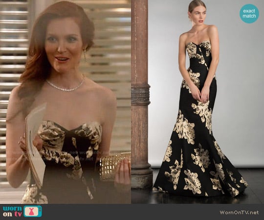 Gustavo Cadile Fall 2015 Gold Strapless Gown worn by Abby Whelan (Darby Stanchfield) on Scandal