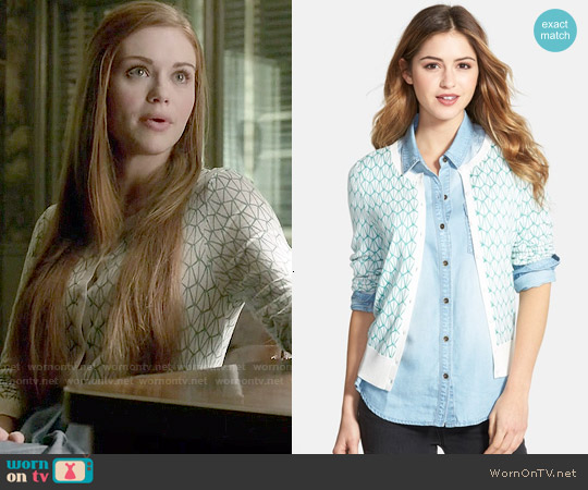 Halogen Three Quarter Sleeve Cardigan worn by Lydia Martin (Holland Roden) on Teen Wolf