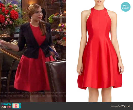 Halston Heritage Cutout Structured Fit and Flare Dress worn by Kristin Baxter (Amanda Fuller) on Last Man Standing