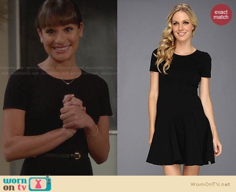 Halston Heritage Ponte Short Sleeve Dress worn by Lea Michelle