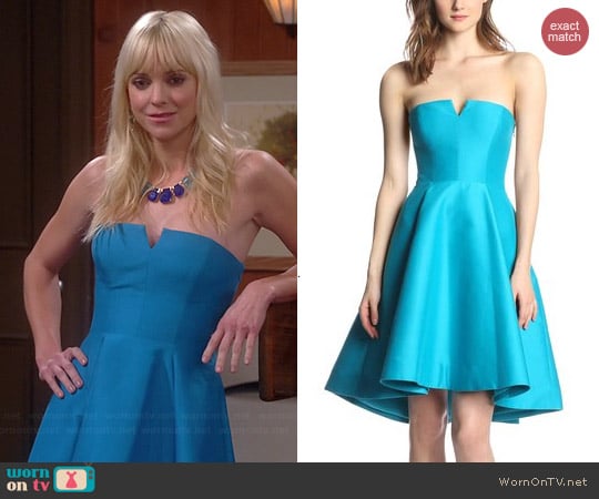 Halston Heritage Strapless Structured Dress worn by Anna Faris on Mom