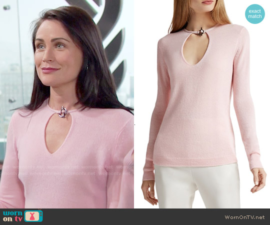 Halston Heritage Toggle Detail Cashmere Sweater worn by Quinn Fuller (Rena Sofer) on The Bold and the Beautiful