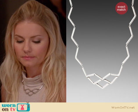 Happy Endings Fashion: Zig Zag necklace by Low Luv x Erin Wasson worn by Elisha Cuthbert