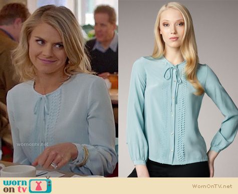 Happy Endings Fashion: Diane von Furstenberg 'Pwerleena' blouse worn by Eliza Coupe