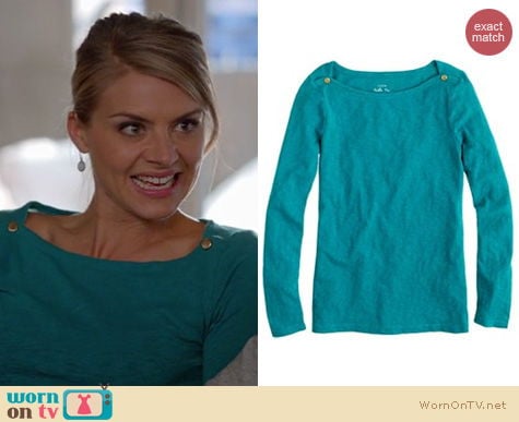 Happy Endings Fashion: J. Crew Painter boatneck top worn by Eliza Coupe