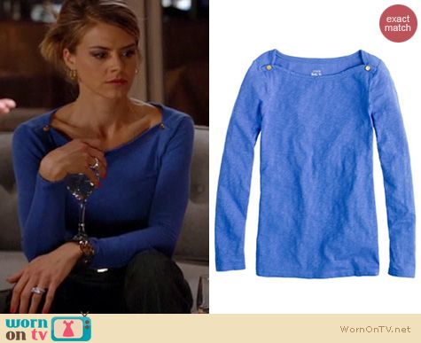 Happy Endings Fashion: J. Crew painter boatneck tee worn by Eliza Coupe