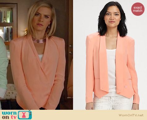 Happy Endings Fashion: Rebecca Minkoff Becky jacket worn by Eliza Coupe