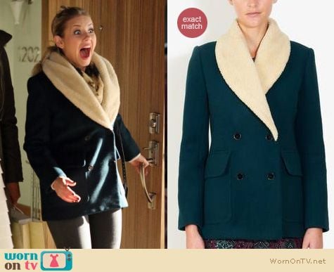 Happy Endings Fashion: Sandro Milady coat worn by Elisha Cuthbert