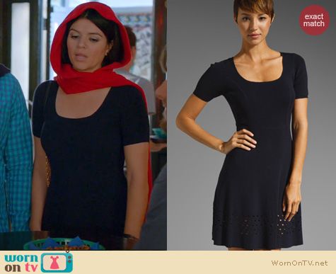 Happy Endings Fashion: Shoshanna Taylor Sweater dress worn by Casey Wilson