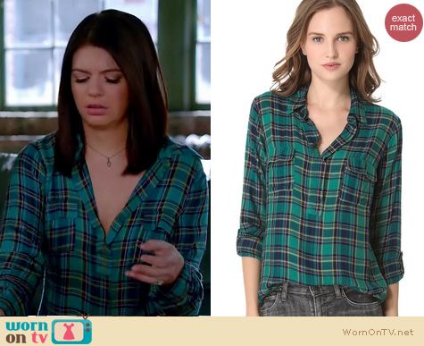 Happy Endings Fashion: Splendid 'Charlee' plaid henley worn by Casey Wilson