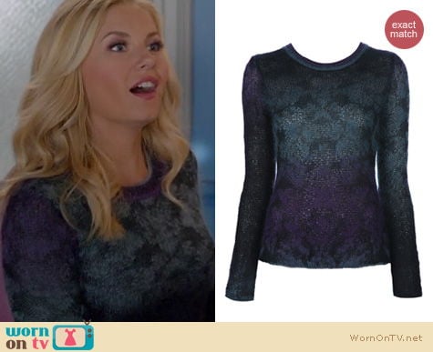 Happy Endings Fashion: Theysken's Theory 'Knupa Yombre' sweater worn by Elisha Cuthbert