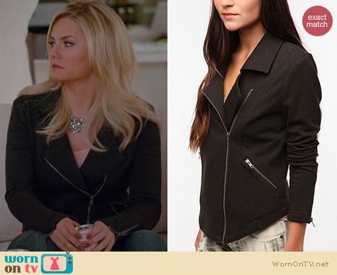 Happy Endings Fashion: Urban Outfitters Silence & Noise Freeway Moto jacket worn by Elisha Cuthbert