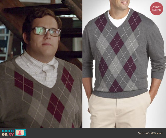 Harbor bay Argyle V-neck Sweater in Granite Heather worn by Ari Stidham on Scorpion