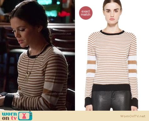 Hart of Dixie Fashion: Cayden brown striped sweater by ALC worn by Rachel Bilson