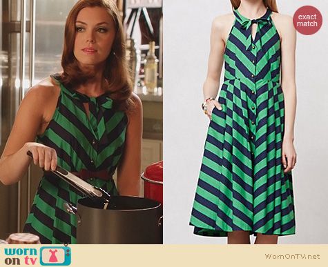 Hart of Dixie Fashion: Anthropologie Emerald Ripple Dress worn by AnnaBeth Nass