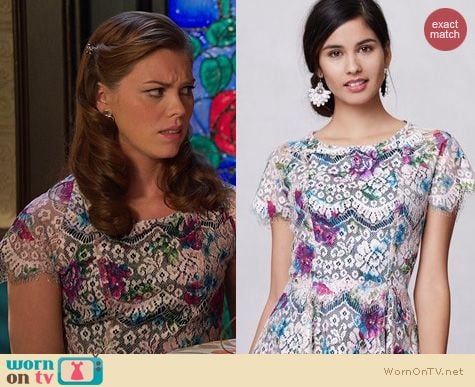 Hart of Dixie Fashion: Anthropologie Lacepaint Flared Dress worn by Kaitlyn Black