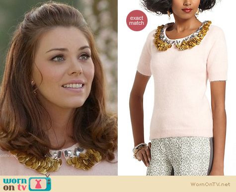 Hart of Dixie Fashion: Anthropologie Peter-Pan Pailettes sweater worn by Kaitlyn Black