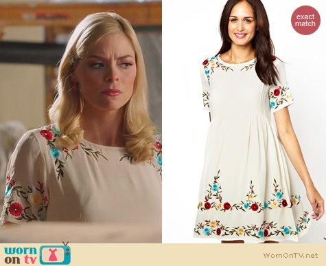 Hart of Dixie Fashion: ASOS Maternity Smock Dress with Embroidery worn by Jaime King