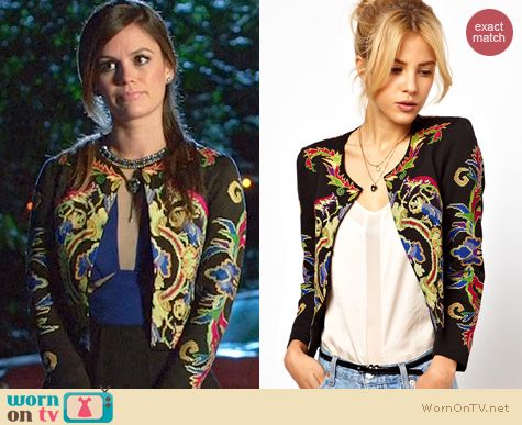 Hart of Dixie Fashion: ASOS jacket with floral embroidery worn by Rachel Bilson