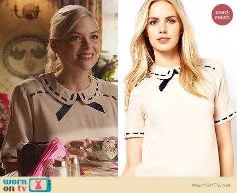 Hart of Dixie Fashion: ASOS Maternity Blouse with Ribbon Detail and Contrast Bow worn by Jaime King