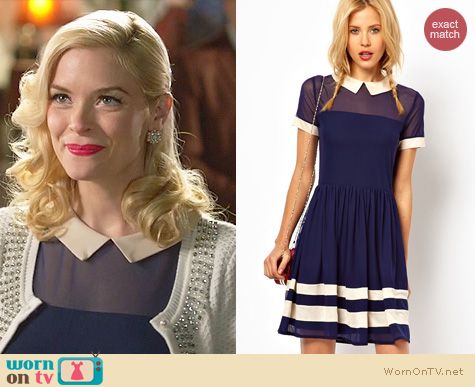 Hart of Dixie Fashion: ASOS Skater Dress with contrast collar worn by Jaime King