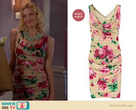 Hart of Dixie Fashion: Dolce & Gabbana floral folded dress worn by Jaime King