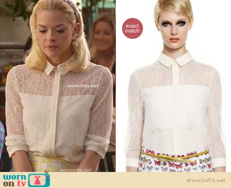 Hart of Dixie Fashion: Erin Fetherston white lace overlay shirt worn by Jaime King