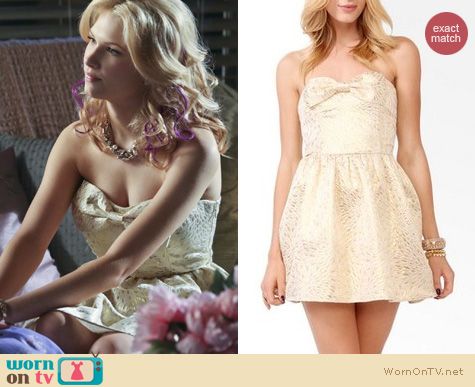 Hart of Dixie Fashion: Forever 21 Brocade bow tube dress worn by Magnolia Breeland