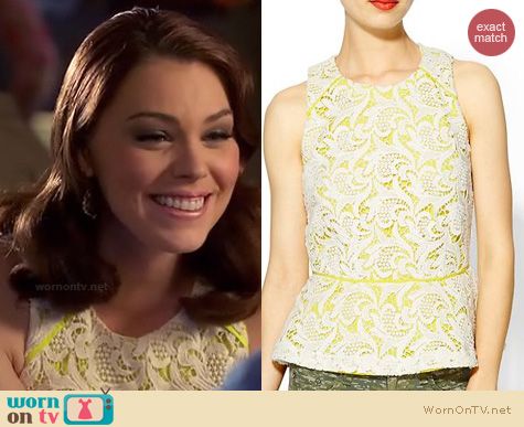 Hart of Dixie Fashion: Greylin Valencia Lace peplum top worn by Kaitlyn Black