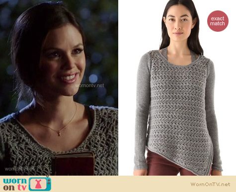 Hart of Dixie Fashion: Helmut Lang grey open knit sweater worn by Rachel Bilson