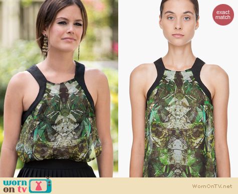 Hart of Dixie Fashion: Helmut Lang Leather Trim Cicada Tank worn by Rachel Bilson