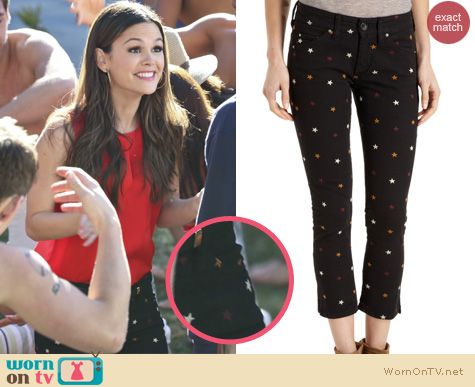 Hart of Dixie fashion: Isabel Marant Deacon star print cropped jeans worn by Rachel Bilson