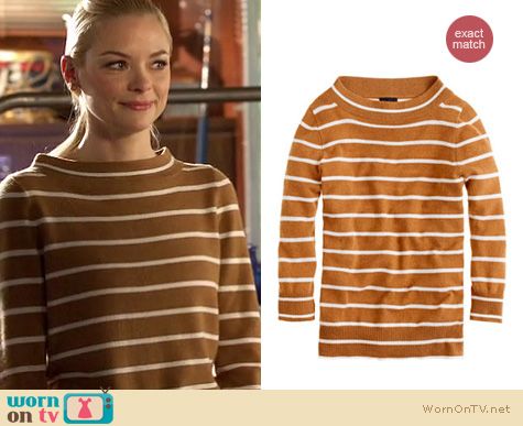 Hart of Dixie Fashion: J. Crew Cashmere Bateau sweater in stripe worn by Jaime King