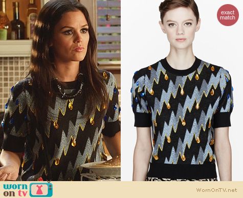 Hart of Dixie Fashion: Kenzo Lightning Bolt Gemmed Shirt worn by Rachel Bilson