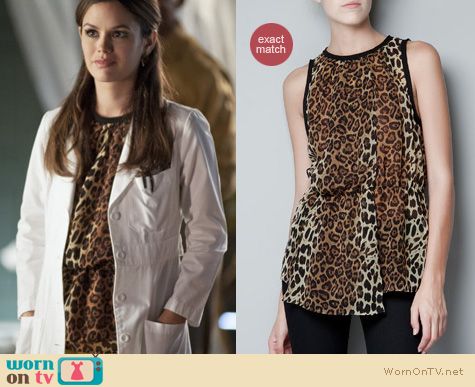 Hart of Dixie Fashion: Zara leopard print chiffon blouse worn by Rachel Bilson