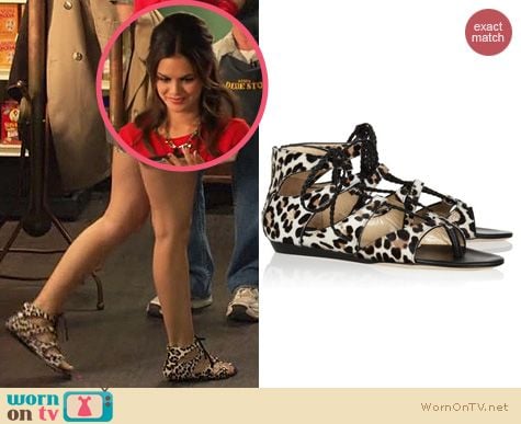 Hart of Dixie Shoes: Jimmy Choo Leopard print calf hair sandals worn by Rachel Bilson