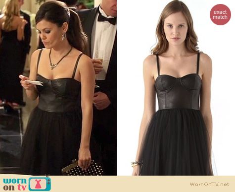 Hart of Dixie Style: Alice + Olivia 'Ona' leather bustier gown worn by Rachel Bilson