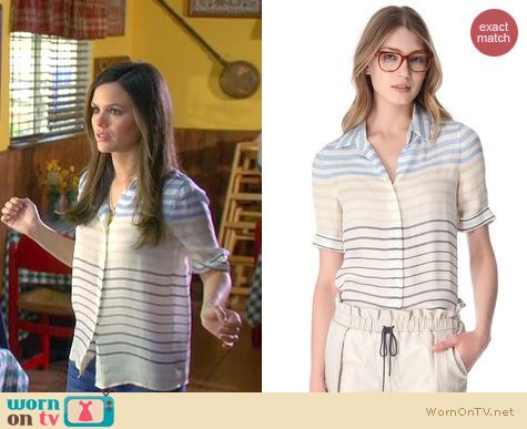 Hart of Dixie Style: L'Agence striped short sleeve blouse worn by Rachel Bilson