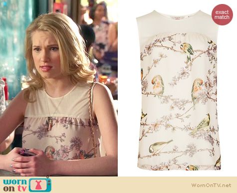 Hart of Dixie Style: Ted Baker Bird print top worn by Claudia Lee