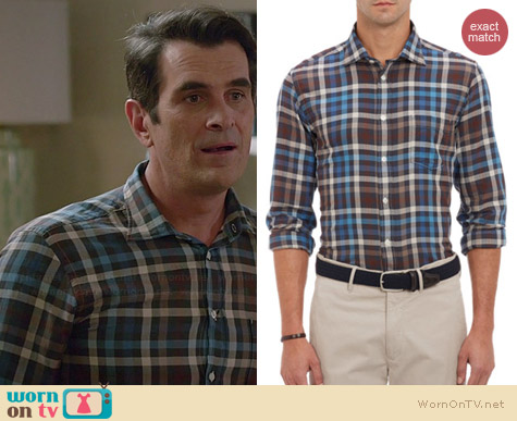 Hartford Plaid Herringbone Shirt worn by Ty Burrell on Modern Family