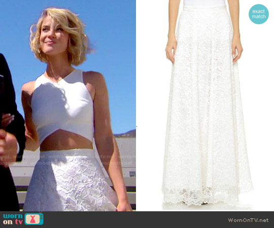 Haute Hippie Lace Maxi Skirt worn by Caroline Spencer (Linsey Godfrey) on The Bold and the Beautiful