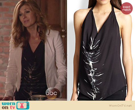 Haute Hippie Silk Cowl Halter Top worn by Connie Britton on Nashville