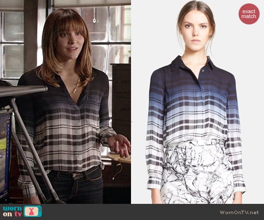 Haute Hippie 'The Husband' Dip Dye Silk Blouse worn by Paige Dineen (Katharine McPhee) on Scorpion