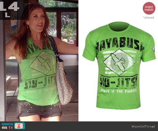 Hayabusa Jiu Jitsu Green Tshirt worn by Kate Walsh on Bad Judge