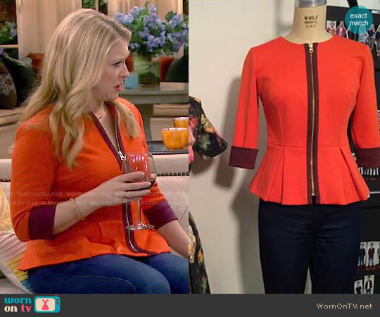 Heather Pain Peplum Jacket worn by  Melanie Burke (Melissa Joan Hart) on Melissa and Joey