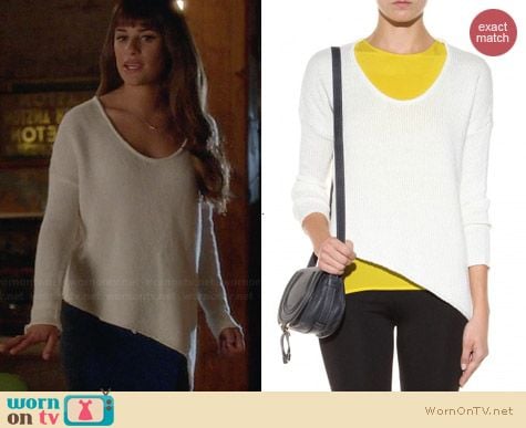 Helmut Lang Asymmetric Sweater worn by Lea Michele on Glee