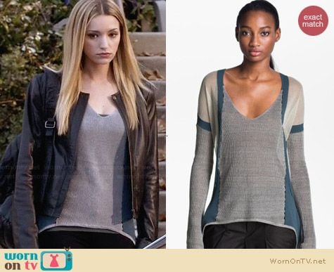 Helmut Lang Contrast Border Pullover worn by Brianne Howey on Twisted