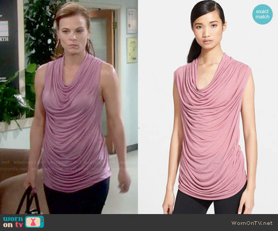 Helmut Lang Cowl Slack Jersey Top worn by Phyllis Newman (Gina Tognoni) on The Young and the Restless