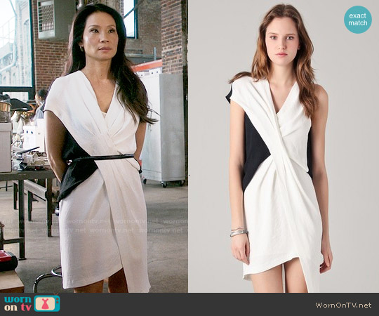 Helmut Lang Cross Tuck Dress worn by Joan Watson (Lucy Liu) on Elementary