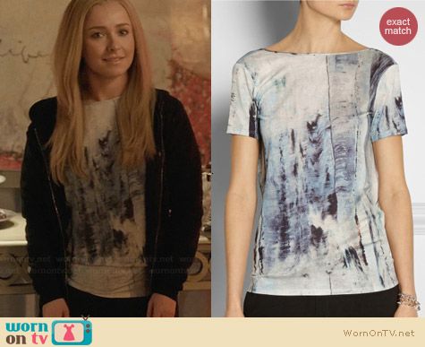 Helmut Lang Draped Back Tidal Print Tee worn by Hayden Panettiere on Nashville